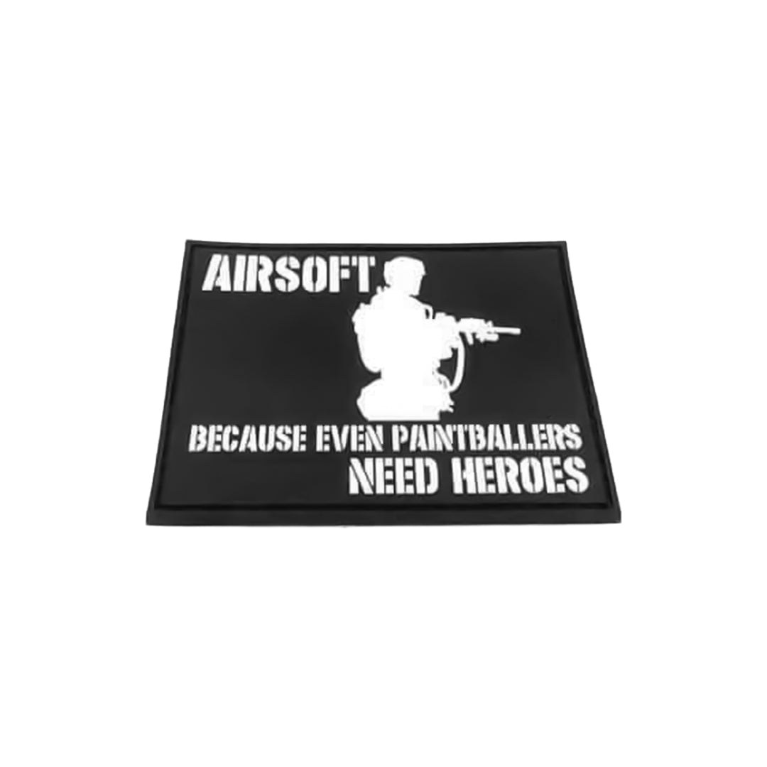 Airsoft: Because Even Paintballers Need Heroes Patch (White)