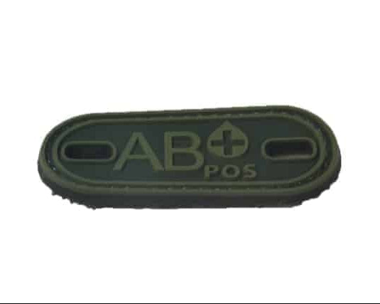 AB Positive blood type patch (Green) (Fits boot lace)